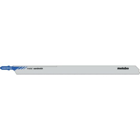 Sandwich di lame per seghetto alternativo in metallo, lunghezza 220 mm, dentatura 1,1 mm, affilatura a freccia, 5 pezzi per confezione