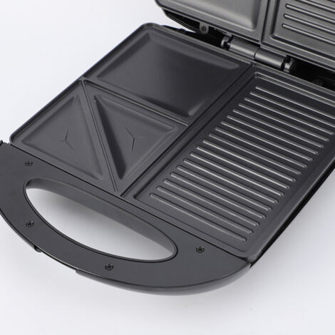 Sandwich Maker 3in1 Multi-fonctionnelle avec Plaque Antiadhésive pour Waffles, Grillades et Pain Panini - Compacte (26.5x32x9cm) Portable Indoor/Outdoor, 1400W, 1600g