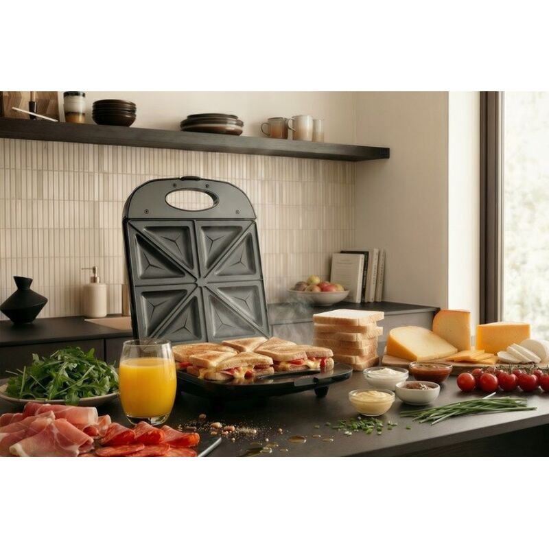 Sandwichera promis stp 25 xxl, 4 tostadas, 1400 w, color negro