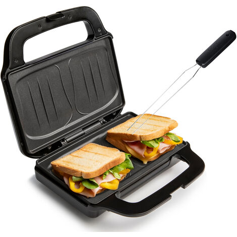 Sandwichmaker 2er Toaster mit Muschelplatte & Gabel 900Watt