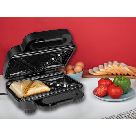 Sandwichmaker für 4 halbe Toasties, Grillplatte 22x11cm - 800Watt