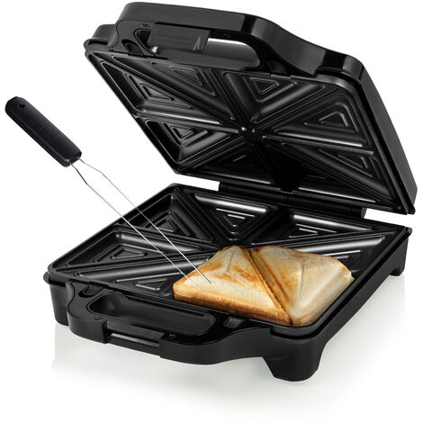 Sandwichmaker & Gabel für 4 Sandwiches 27,8x25,6cm, 1600W