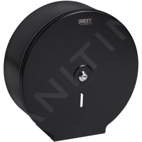 Sanela - Distributeur de papier toilette, inox / noir SLZN 37V