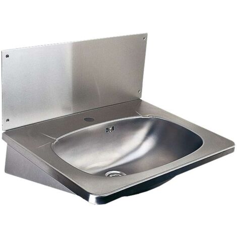 Sanela Lavabos en inox - Lavabo avec trop-plein 595x445 mm, orifice pour mitigeur, inox SLUN 02