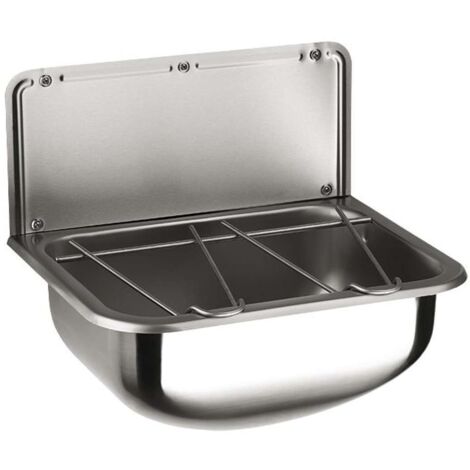 Sanela Pilozzi in acciaio inox - Lavabo sospeso 45x34 cm, acciaio inox opaco SLVN 04
