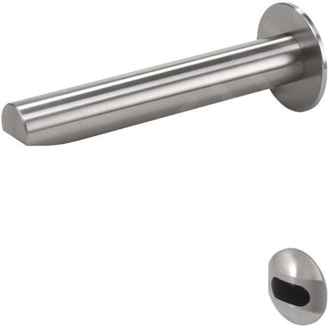 Sanela Robinet infrarouge - Robinet de lavabo mural automatique, alimentation depuis pile de 6V, mat inox SLU 39BX