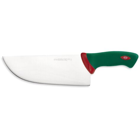 Sanelli Premana Professional Coltello Mezzo Colpo, Acciaio Inossidabile, Verde/Rosso, 42.5x3.0x10.5 cm