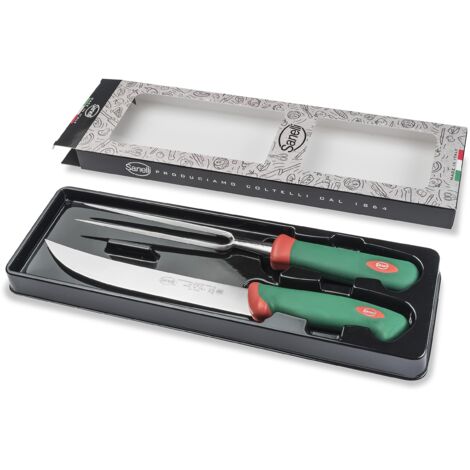 Sanelli Premana Professional, Confezione 2 pezzi BBQ, Acciaio Inox, Verde/Rosso