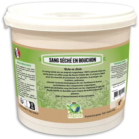 Sang séché en bouchon seau 20L 10kg