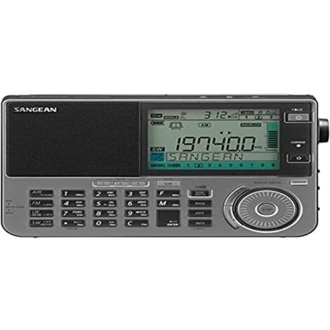 Sangean ATS-909X2 Negro Receptor Digital Multibanda PLL, FM-RDS, MW, LW, SW y Banda Aérea, 1674 Memorias, SSB, Cargador Inteligente y Pantalla LCD de Gran Tamaño