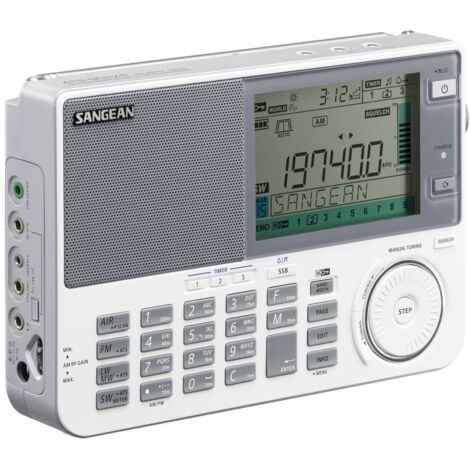 Sangean ATS-909X2 Récepteur universel FM, ondes longues (OL), AM fonction réveil blanc