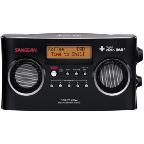 Sangean DPR-25+ Kofferradio DAB+, UKW AUX Akku-Ladefunktion Schwarz