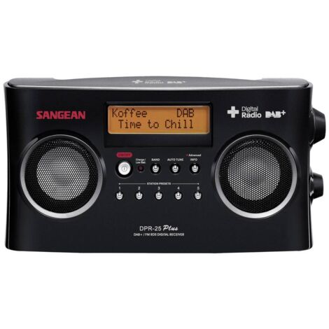 Sangean DPR-25+ Radio portatile DAB+, FM AUX Funzione di carica della batteria Nero