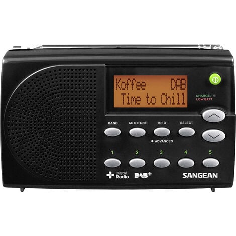 Sangean DPR-65 Kofferradio DAB+, UKW Akku-Ladefunktion Schwarz