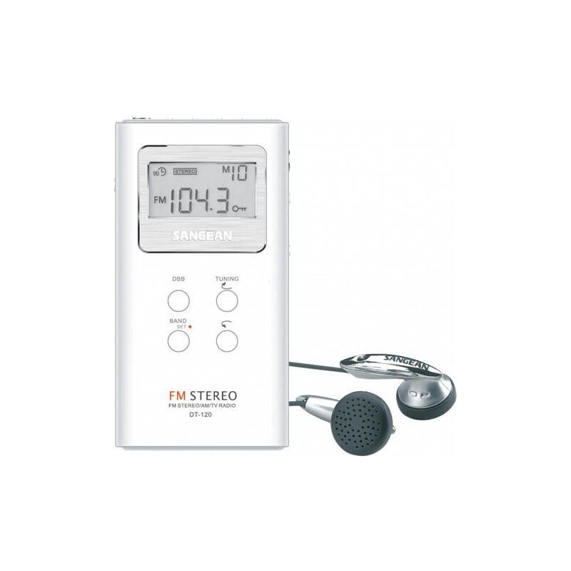DT-120, Radio (écran lcd, 120 w, 1,5 v), Blanc - Sangean