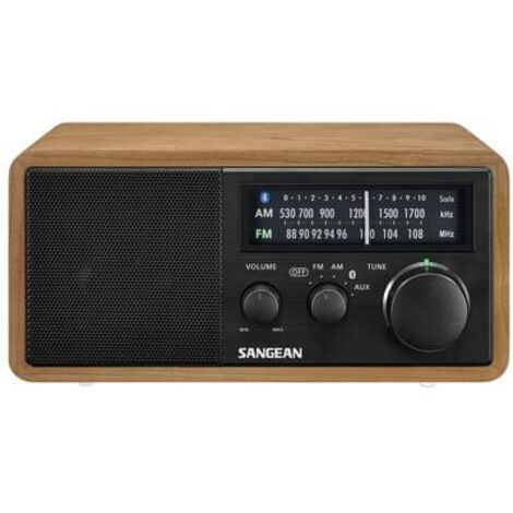Sangean Genuine 110 Plus WR11BT holz tragares Retro-Tischradio mit Bluetooth & USB-Ladefunktion