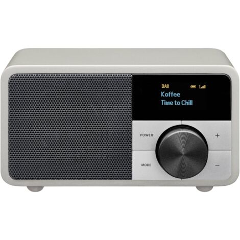 Sangean Genuine Mini DDR-7 Radio de table DAB+, FM AUX, Bluetooth argent R165751