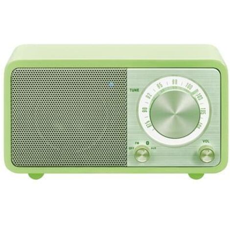 Sangean Genuine mini WR-7 grün tragbares Retro-Tischradio mit Bluetooth