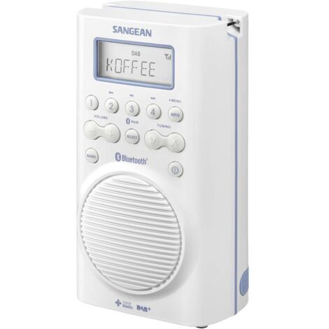 Sangean H205 Radio da bagno DAB+, FM Bluetooth impermeabile Bianco