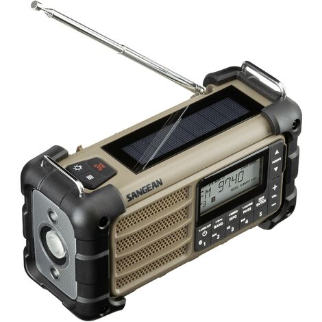 Sangean MMR-99 Radio d'extérieur FM radio d'urgence, Bluetooth panneau solaire, protégé contre les projections d'eau, étanche à la poussière, la S819382
