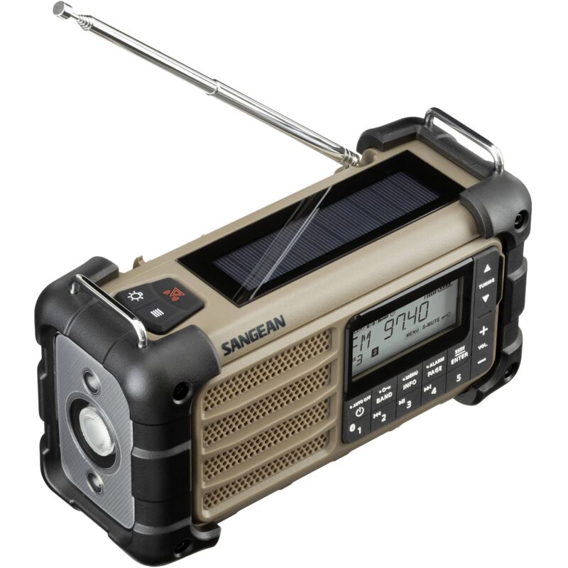 Sangean MMR-99 - AM/FM-RDS - Bluetooth - AUX - Hand Crank - Solar - Dessert - AM/FM