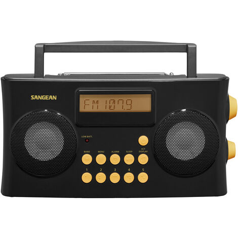 Sangean PR-D17 Taschenradio UKW, AM, FM AUX  Sprachausgabe, Fühlbare Tasten, Weckfunktion Schwarz