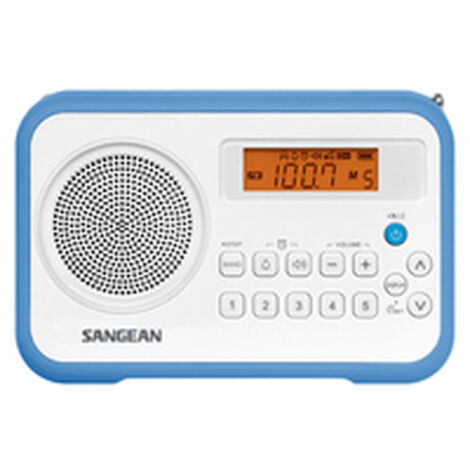 Sangean prd18 b-a blu white radio digitale portatile fm am am schermo lcd allarme batteria
