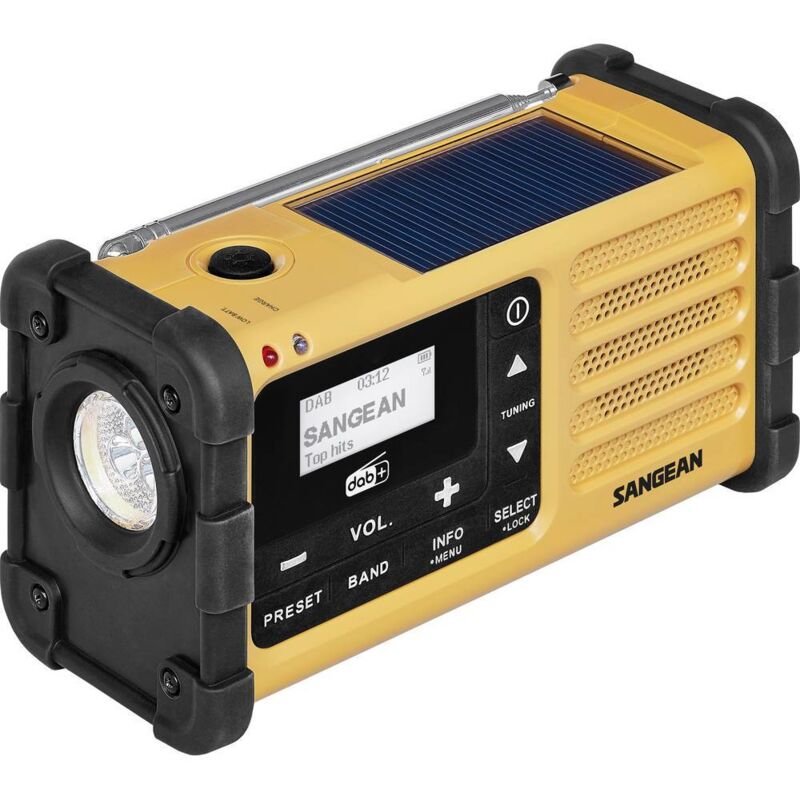 Sangean MMR-88 DAB+ Radio d'extérieur DAB+, FM radio d'urgence fonction de charge de la batterie, lampe de poche, panne