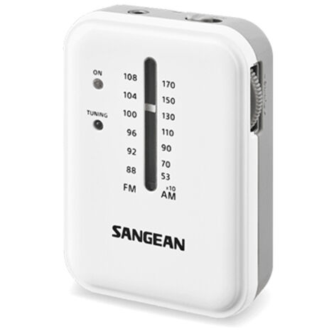 SANGEAN SR-32 BLANCO RADIO DE BOLSILLO FM/AM AURICULARES JACK Y CORREA