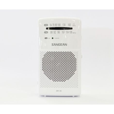 Sangean sr-35 weiß/ Taschenradio fm/am/integrierter Lautsprecher/Kopfhöreranschluss