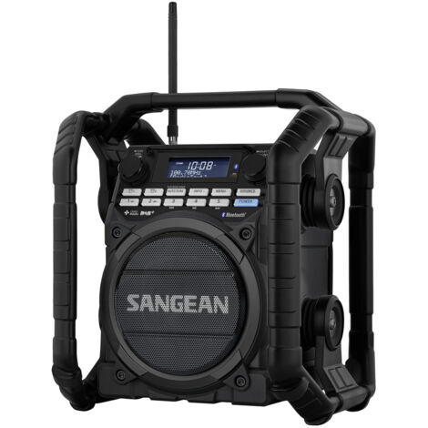 Sangean U-4 DBT+ Baustellenradio DAB+, UKW AUX, Bluetooth®, USB Akku-Ladefunktion, wiederaufladbar,