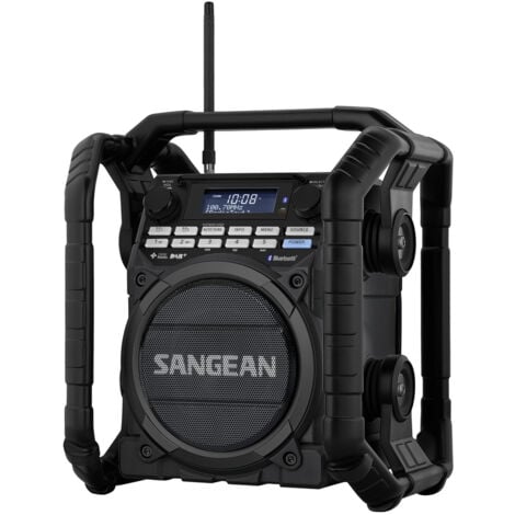 Sangean U-4 DBT+ Baustellenradio DAB+, UKW AUX, Bluetooth®, USB Akku-Ladefunktion, wiederaufladbar,