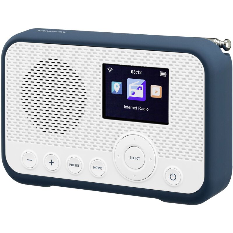 WFR-39 Radio Internet de poche Internet, dab, fm radio internet, fm, WiFi Spotify, fonction réveil, rechargeable blanc, bleu X579262 - Sangean