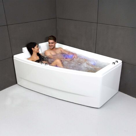 SANGHA DUO Wave Gauche, Bañera de hidromasaje Doble L. 170 x l. 120/70 cm, by SPALINA