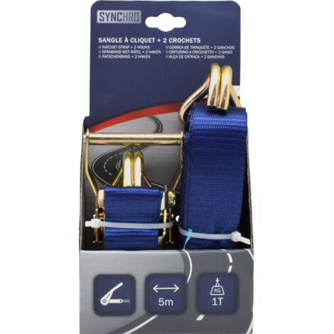Sangle a cliquet avec crochets 5m