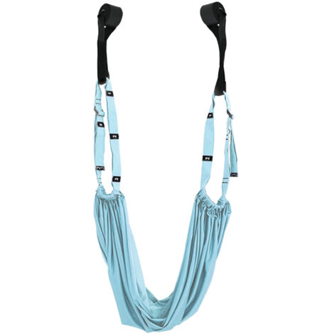 Sangle aérienne élastique renforcée pour étirement et entraînement de flexibilité, pliable, capacité de charge élevée, taille unique bleu ciel