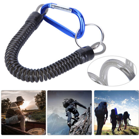 Sangle Anti-Perte 90cm avec Mousqueton, Cordon Souple d'Attache Bleu