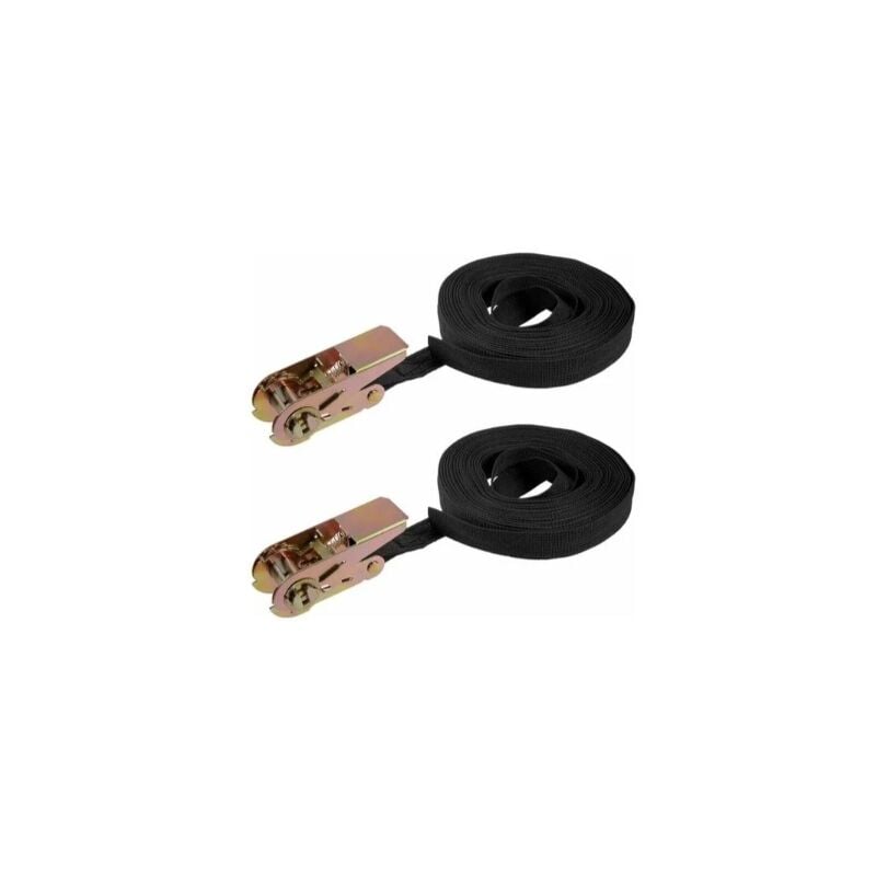 Alovez - Sangle arrimage cliquet Sangles Cargo 10mx25mm 250kg Charge Travail 2Pcs