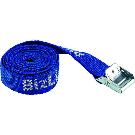 sangle - avec boucle de serrage - 2 mètres x 25 mm - bleue - bizline 390475