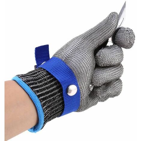 Sangle bleue de gant en acier inoxydable avec protection de gant en nylon Protéger