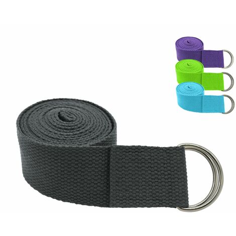 Sangle, ceinture de yoga 183 x 3,8 cm réglable - Gris - Vivezen