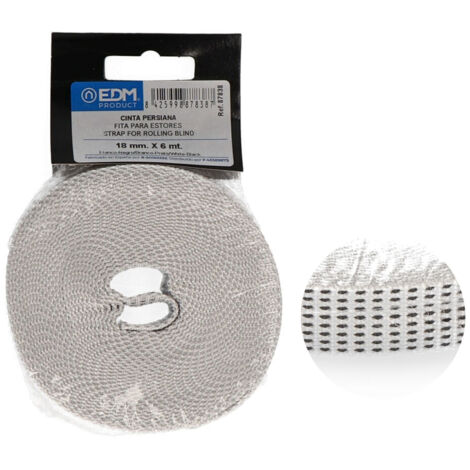 Sangle Compacte Volet Roulant 6mts - Largeur 18 Mm - Blanc-noir.