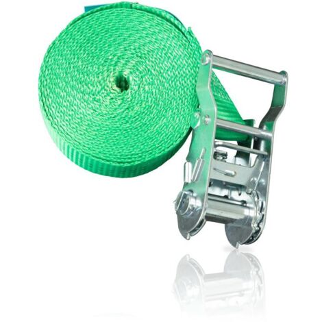 Sangle d'amarrage, une piece Type 2000, DIN EC 12195-2, verte sangle 35 mm, longueur 4 m