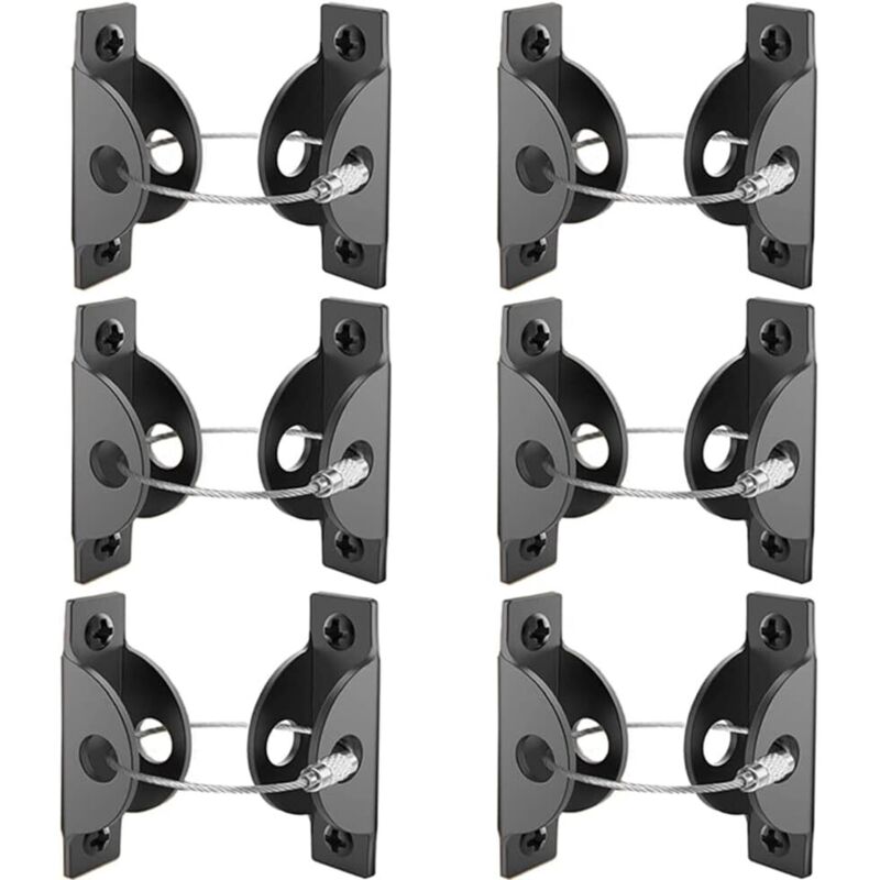 Sangle D'ancrage de Meuble Kit, 6 Ensembles Sangle Anti-Basculement de Meuble en Métal, Sangles Anti-Basculement pour Meubles, Sangles de Sécurité