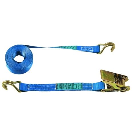 Sangle d'arrimage 2 parties bleu 5 mètres 400 daN doigts serrés - PMS INDUSTRIE
