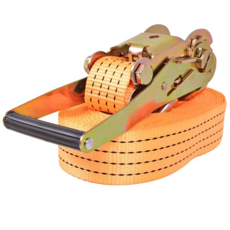 Sangle d’arrimage à cliquet 10 pcs 2 tonnes 8 m x 50 mm Orange CFW21518
