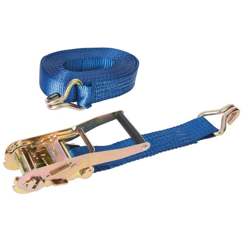 Silverline - Sangle d'arrimage avec crochet en j 8 m x 50 mm, testé à 1 700 kg, rupture à 3 400 kg