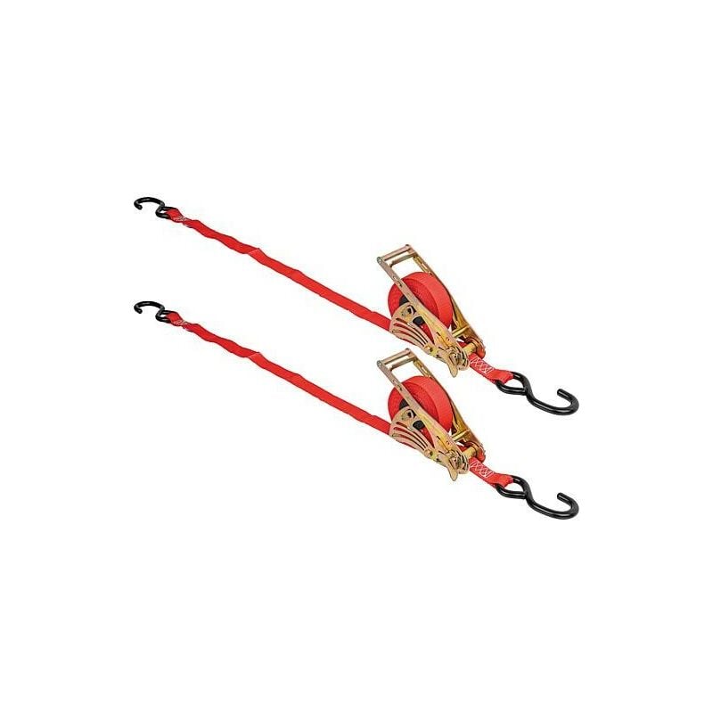 Sangle d'arrimage avec mécanisme rétracteur 25mm 400 kg 4,2m Cond. 2 pièces