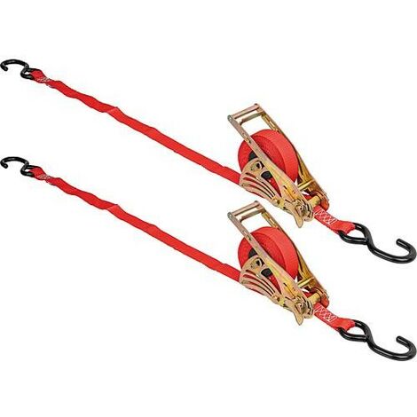 Sangle d'arrimage avec mécanisme rétracteur 25mm 400 kg 4,2m Cond. 2 pièces