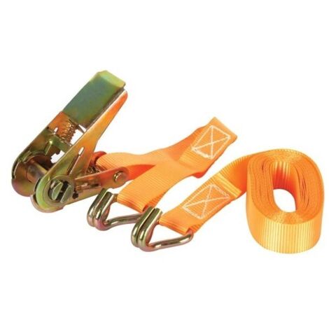 Sangle d'arrimage avec tendeur à cliquet + crochets - max 500 kg - 4 5 m x 25 mm